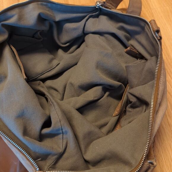 Liebeskind Berlin Shoulder Bag Crossbody Tote Satchel Tan Brown Leather Boho - Picture 8 of 12